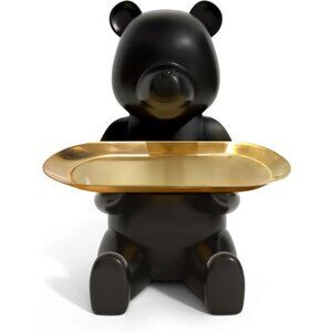 Black Bear Key Dish Bowl for Entryway Table, House Warming Gifts Matte Black